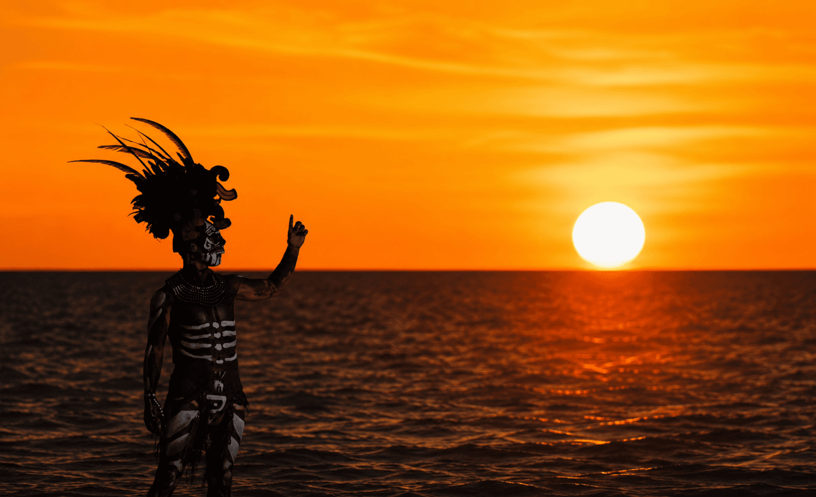 Sunset over a serene landscape